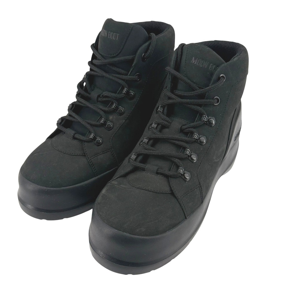 Moon Boot Ltrack Low Nylon WP Black Ankle Boots Womens 9.5 / Mens 8.5 EU 41 NEW